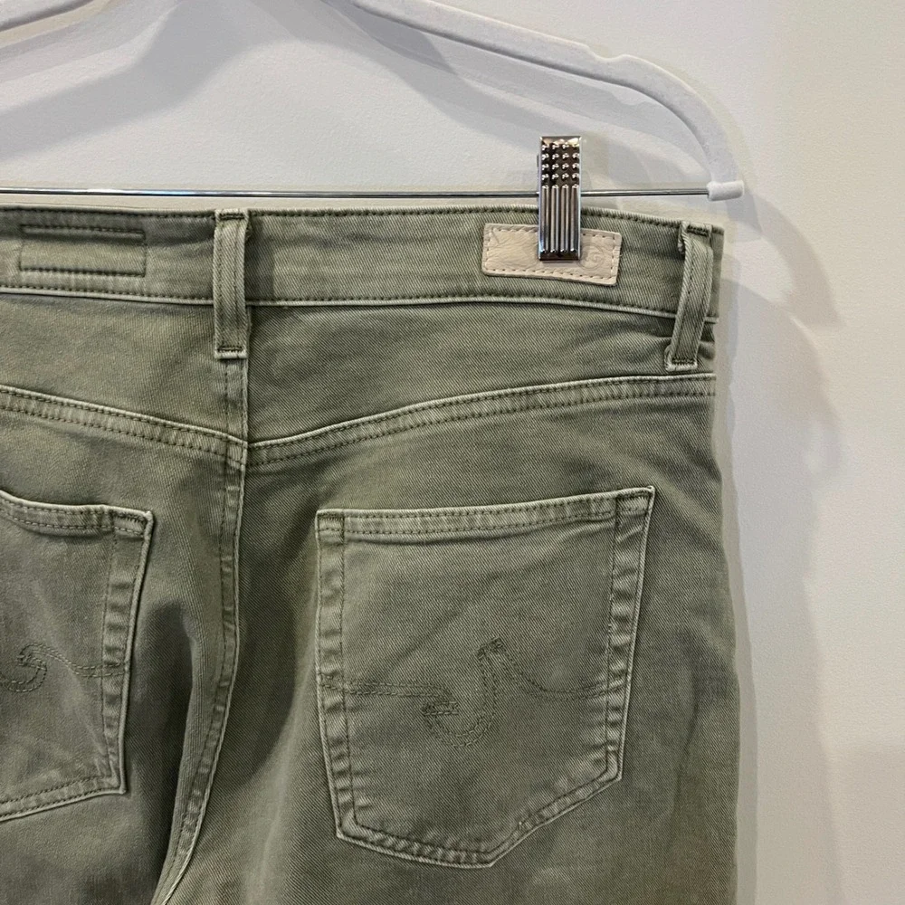 Adriano Goldschmied AG Saige Wide-Leg Crop Jeans Dusty Sage Green Sz 30 - Picture 7 of 8